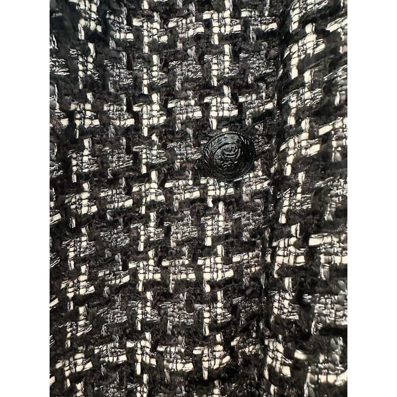 L'Agence Oakley Black and Ivory Metallic Houndstooth Jacket Coat 8 - Picture 9 of 13